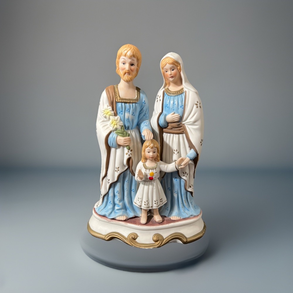 Vintage  Large Holy Family Joseph Mary‎ Baby Jesus Porcelain Statue Holy
